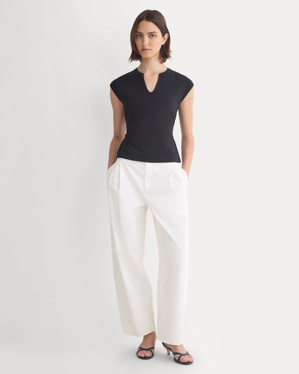 Tie-Back Tee in Organic Cotton | Black