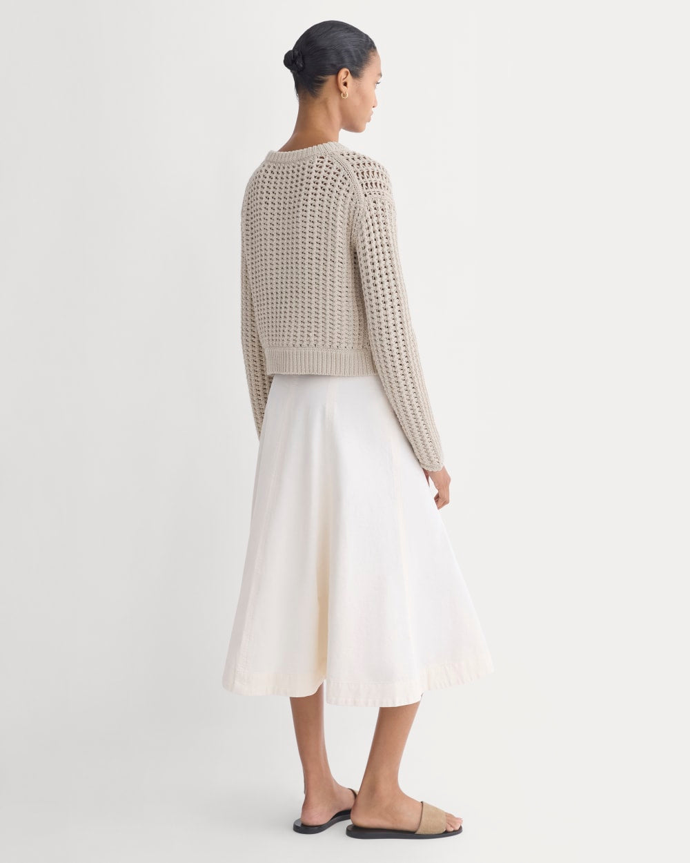 Open-Knit Crew in Elevated Cotton | Peyote