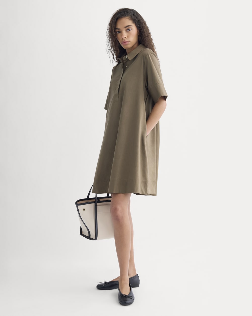 Popover Mini Shirtrdress in Ultrasoft Cotton | Beech