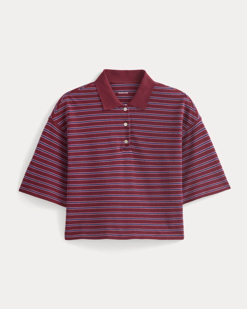 Pique Boxy Polo | Pomegranate/Heather Rose/Estate Blue
