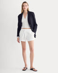 The Drawstring Boxer Short in Linen | White
