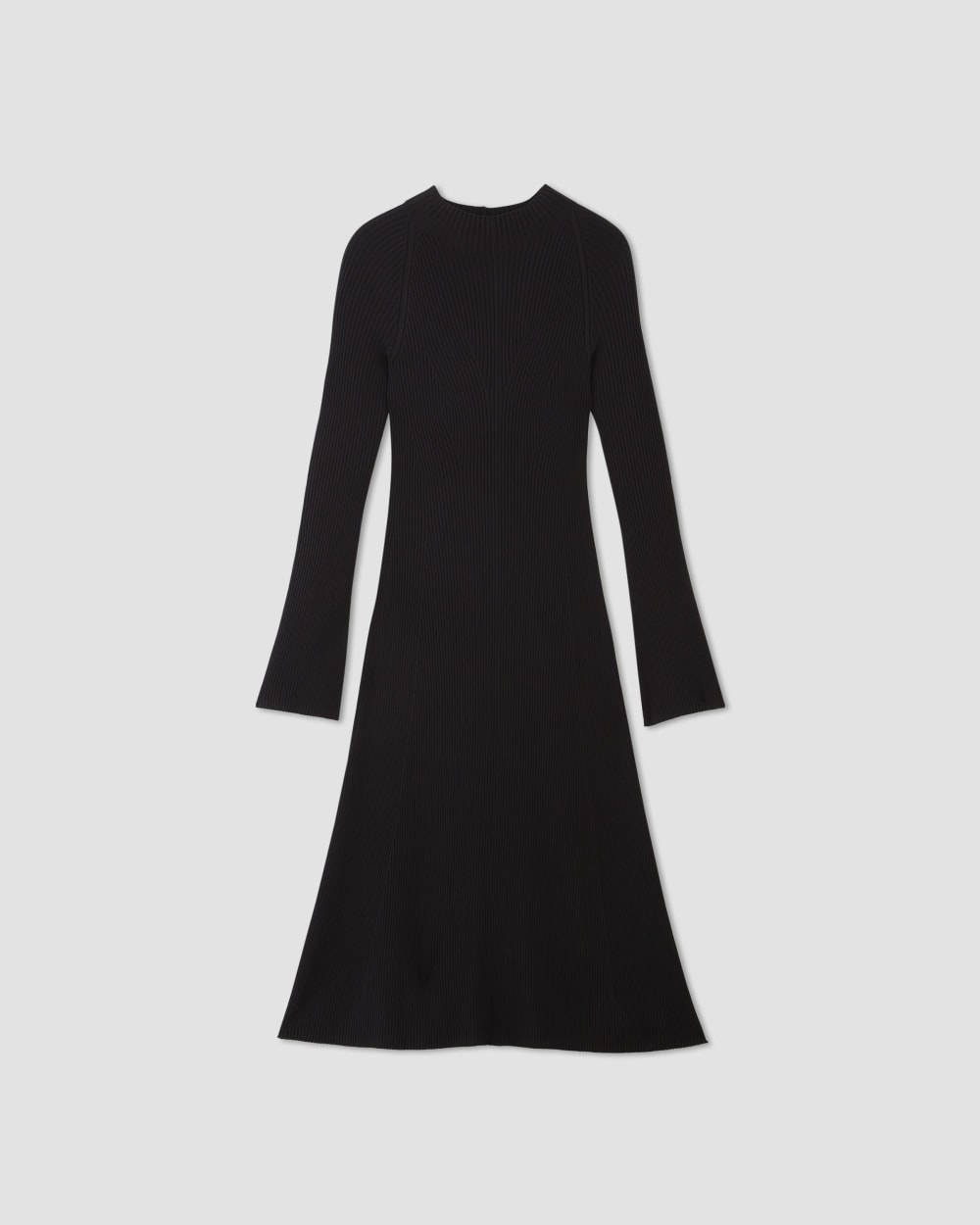 The Ribbed Mock Neck Midi Dress | Black