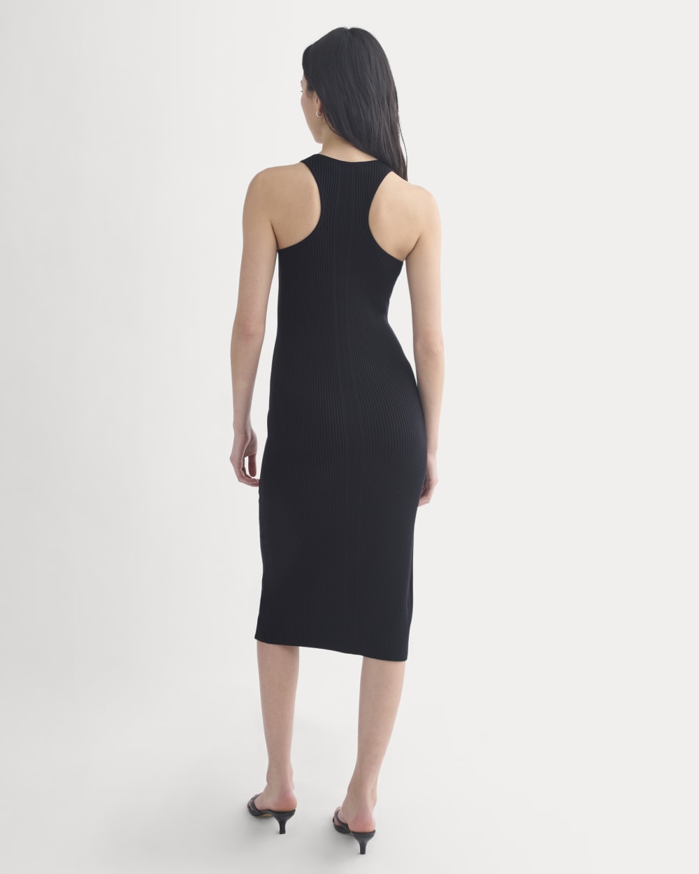 Cutaway Ribbed Midi Dress | Black