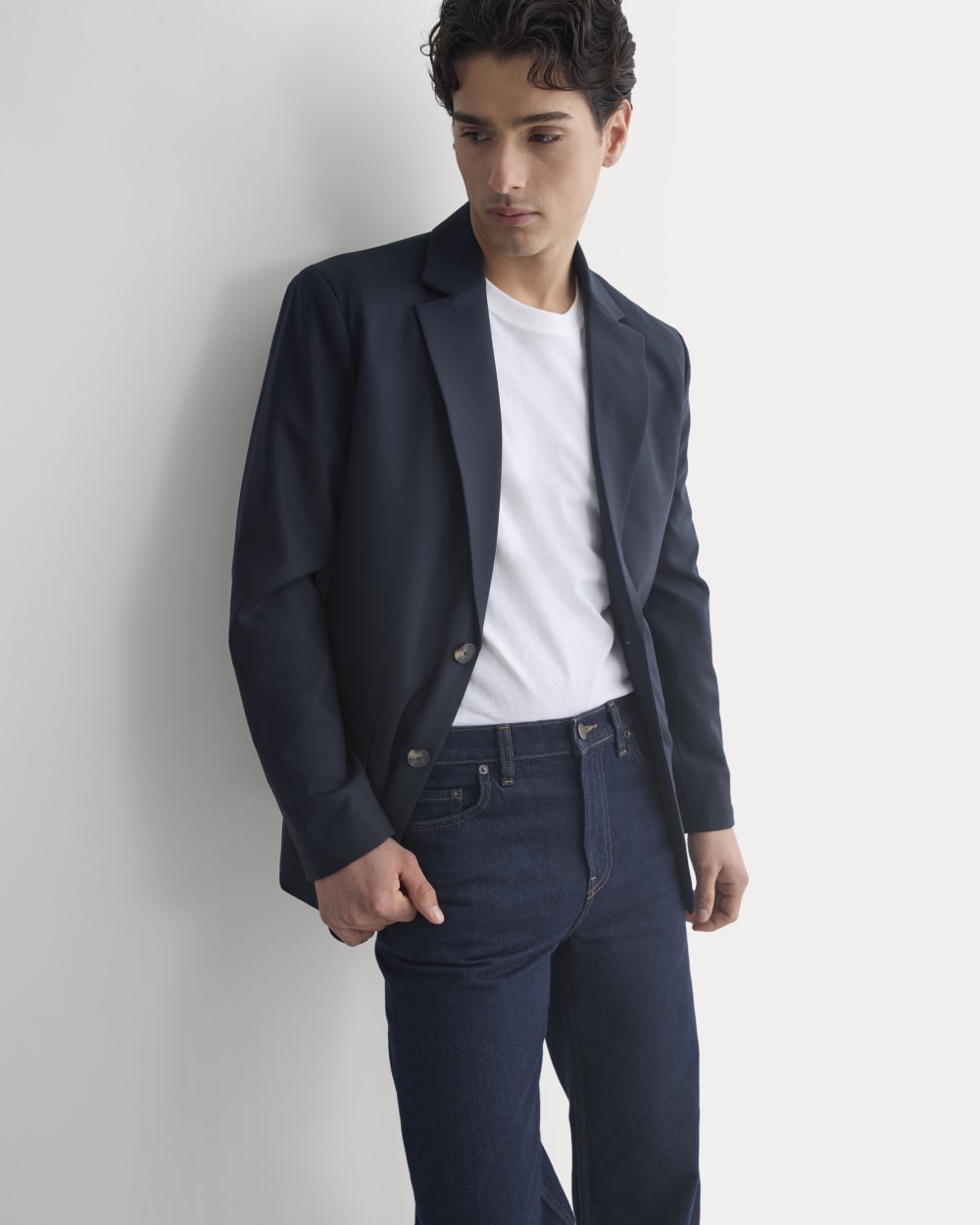 Tropical Wool Blazer | Dark Navy