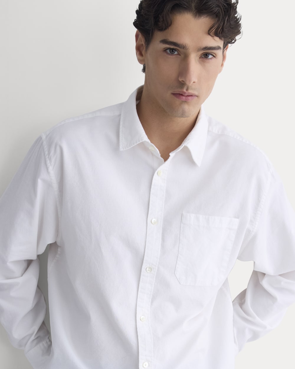 Lightweight Oversized Oxford | White