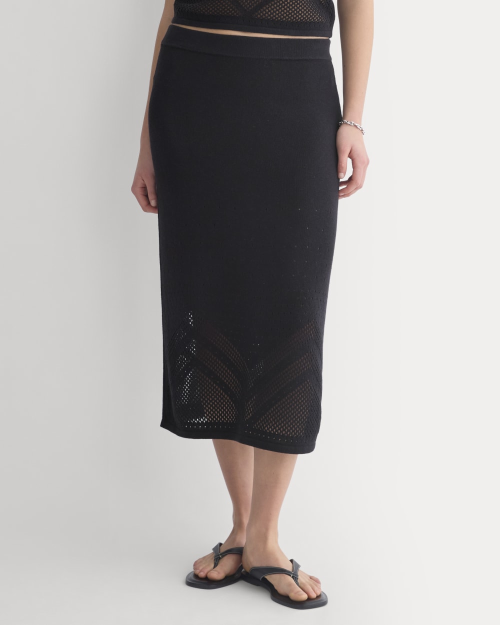 Lace-Knit Maxi Skirt | Black
