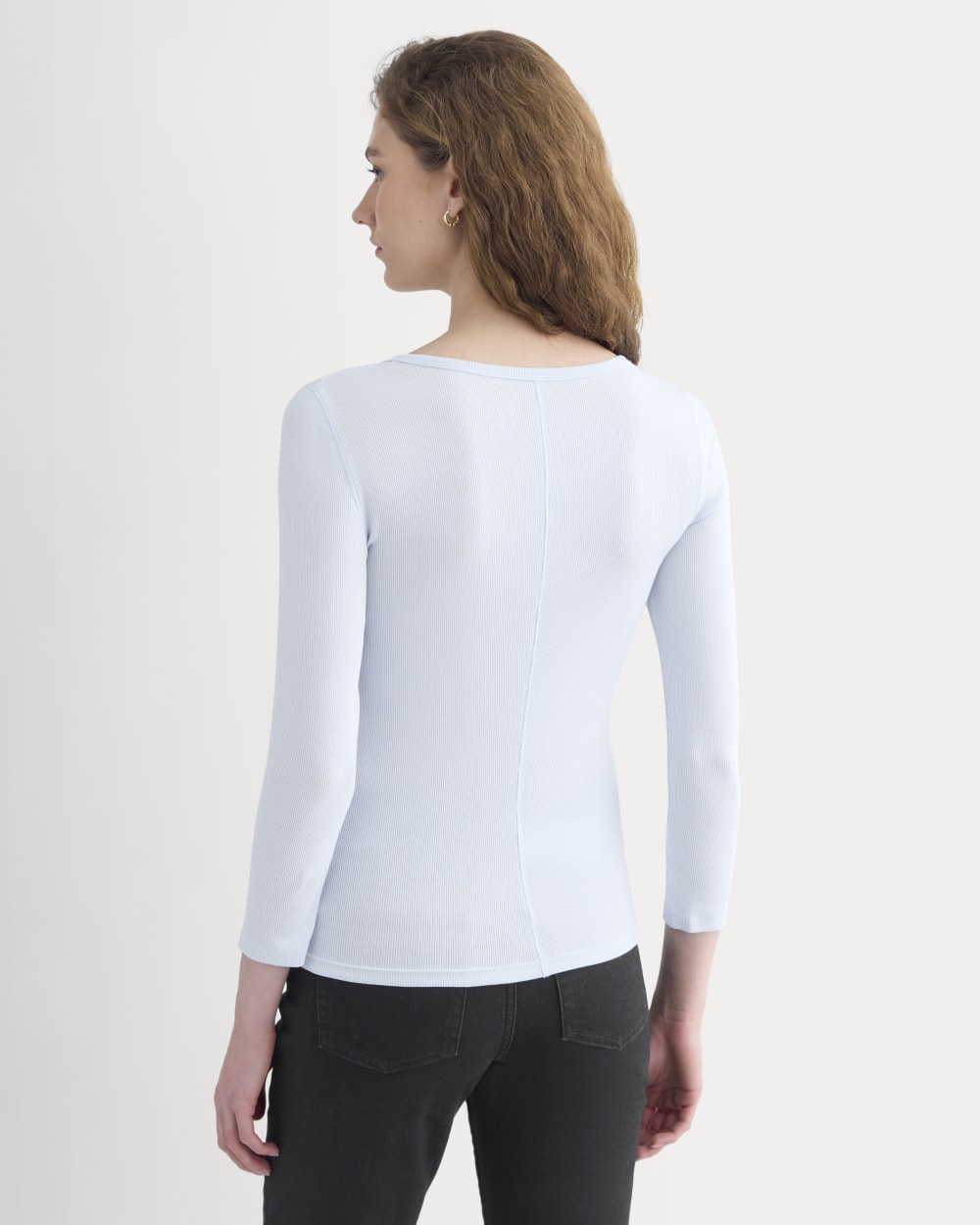 Luxe Rib Deep U-Neck Top | Skywriting