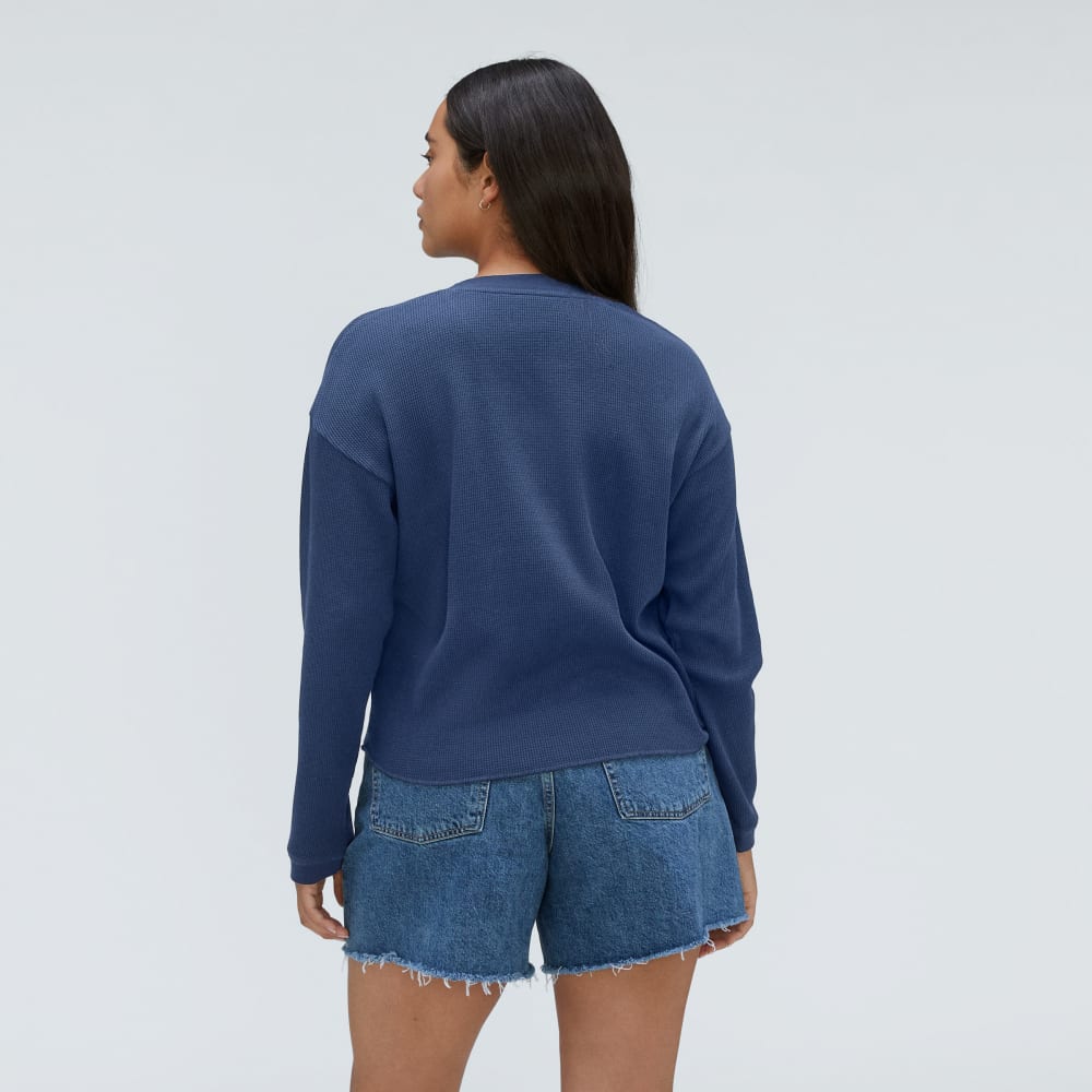 The Organic Cotton Waffle Henley | Navy
