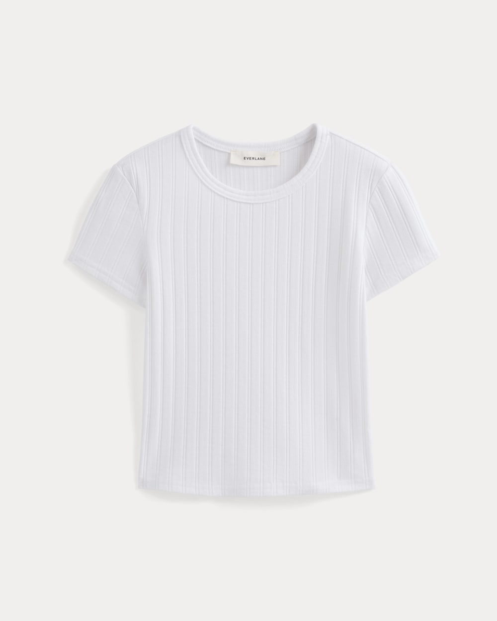 Cropped Crew in Pointelle | White