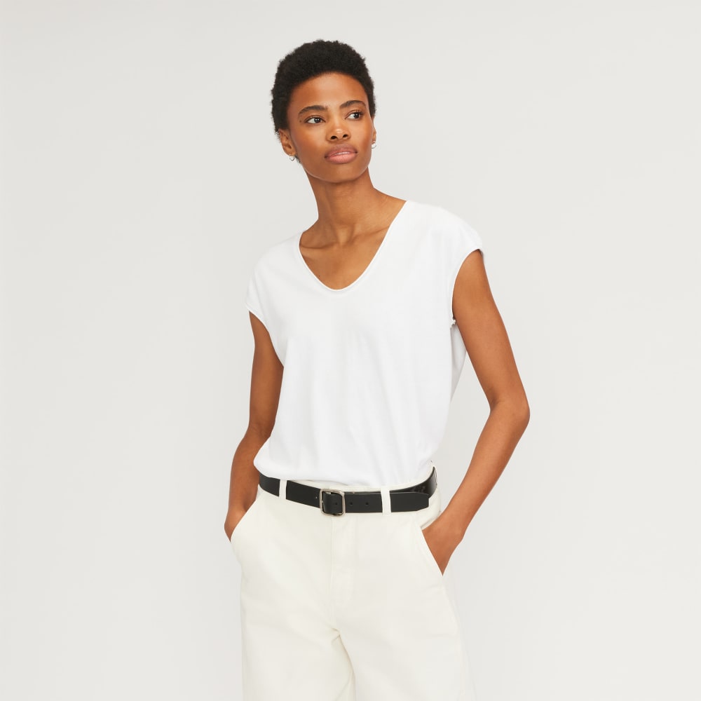The Hemp Scoop-Neck Muscle Tee | White