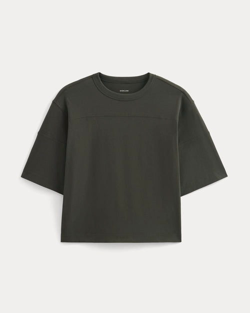 Oversized Varsity Tee in Essential Cotton | Washed Black