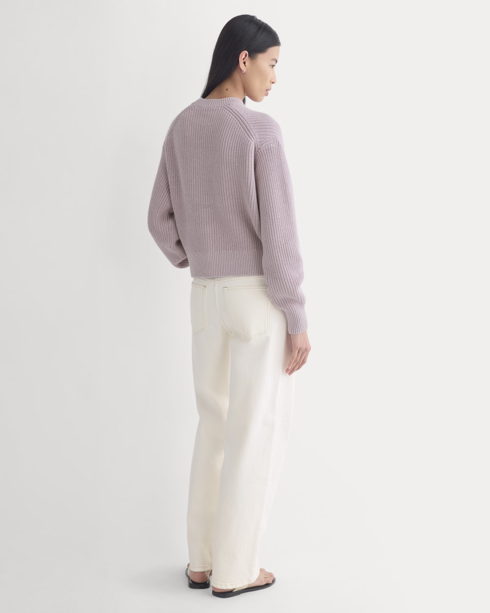 Cropped Ribbed Crew in Everyday Cotton | Burnished Lilac