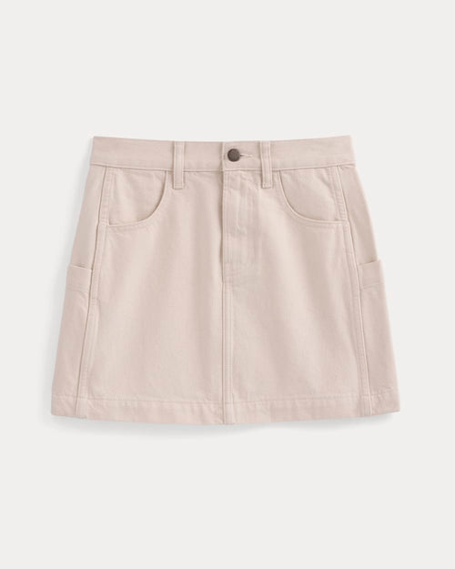 Denim Utility Mini Skirt | Calico Ecru