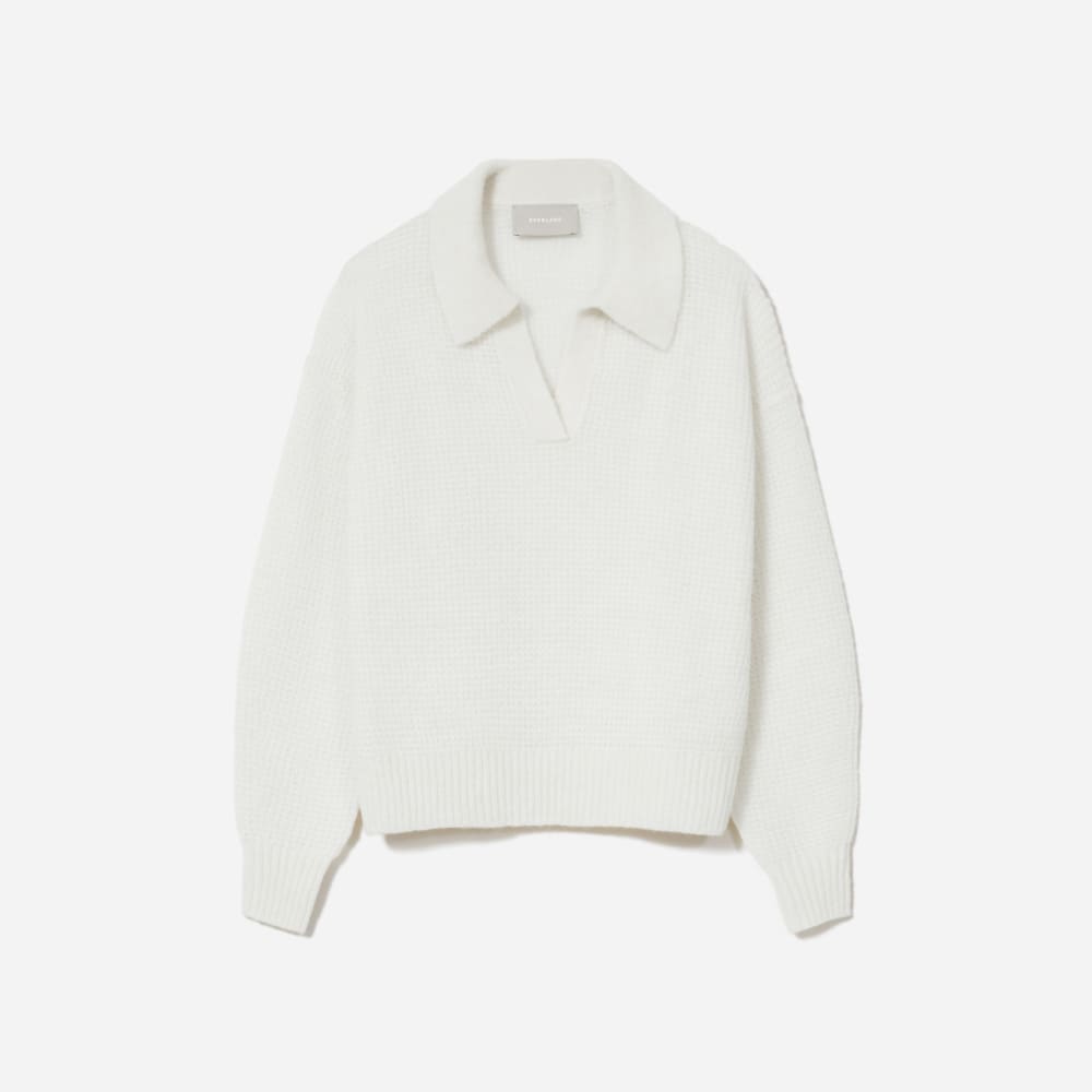 The Alpaca Waffle-Stitch Polo | Snow