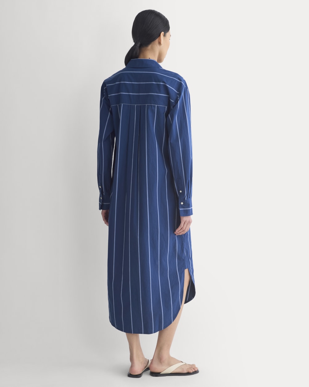 Midi Shirtdress in Ultrasoft Cotton | Estate Blue/Open Air/White