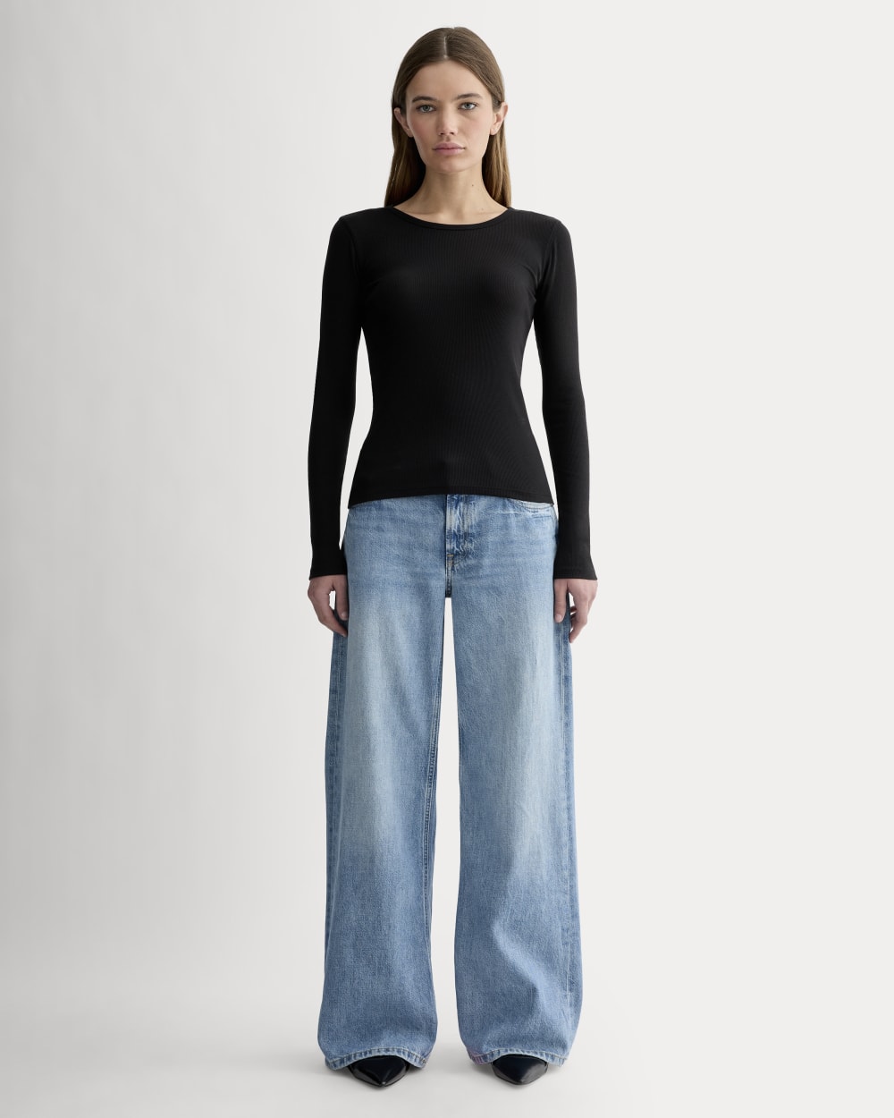 The Luxe Rib Long-Sleeve Crew | Black
