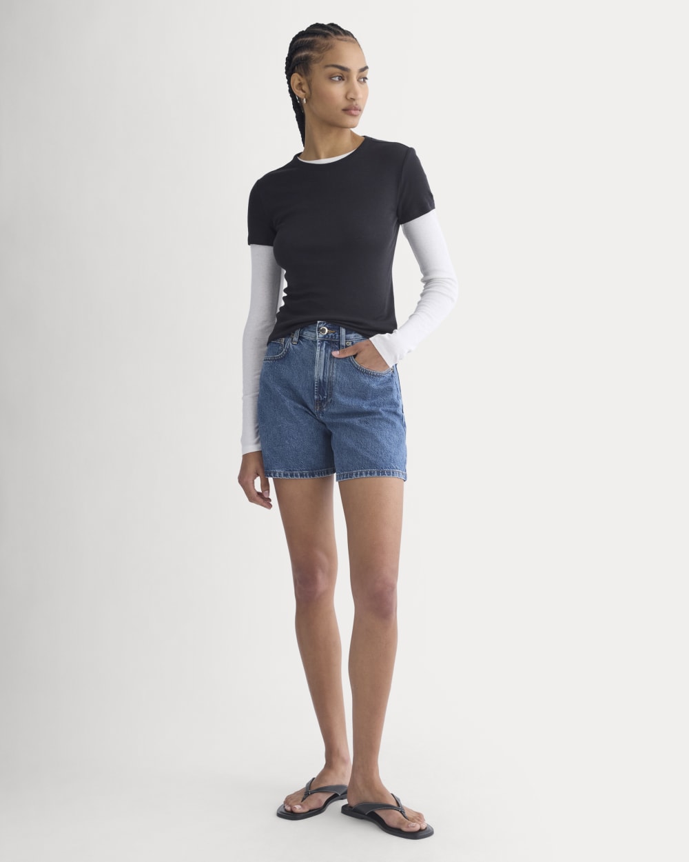 Way-High® A-Line Denim Short | Ocean