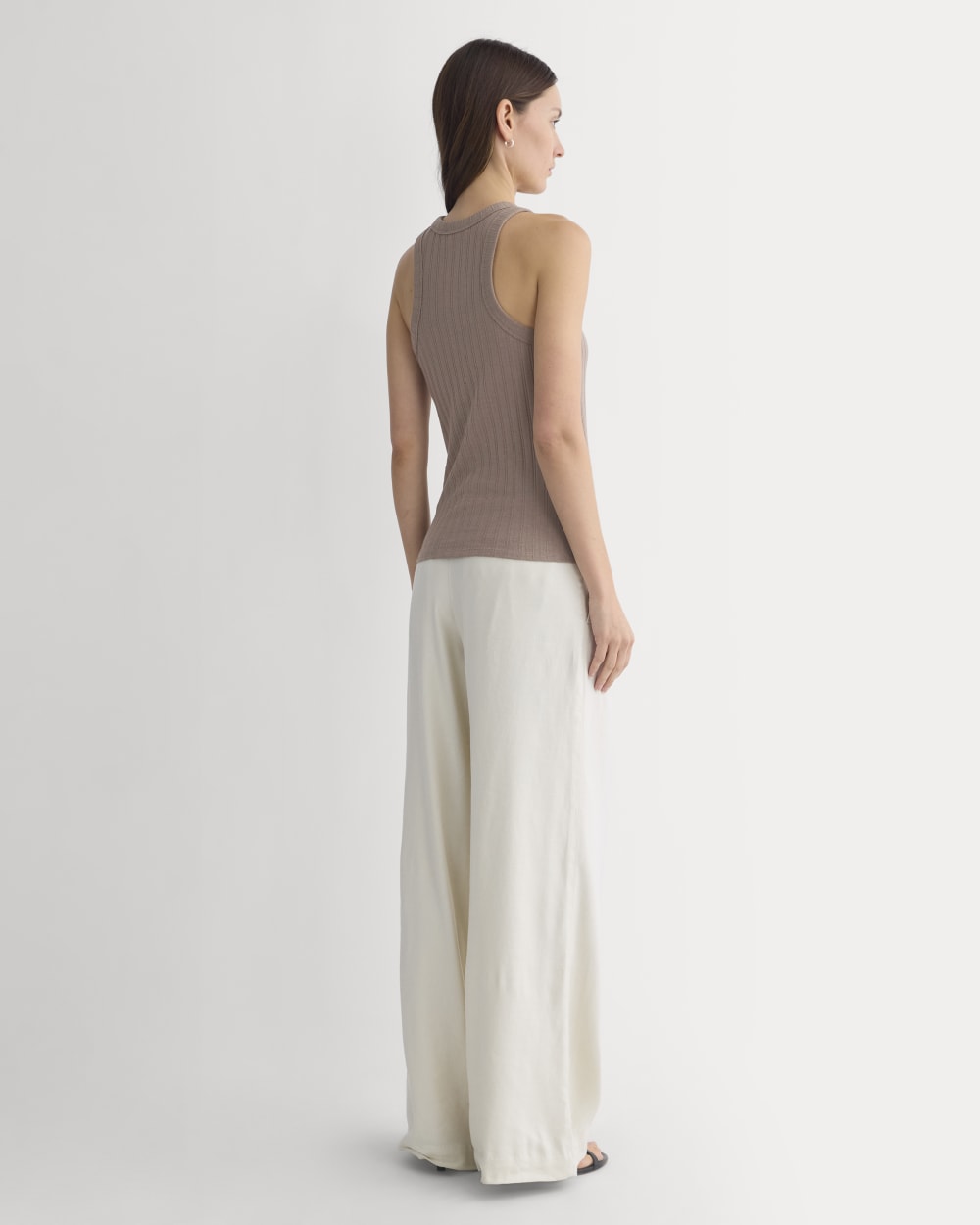 Racerback Tank in Pointelle | Heathered Chocolate Chip