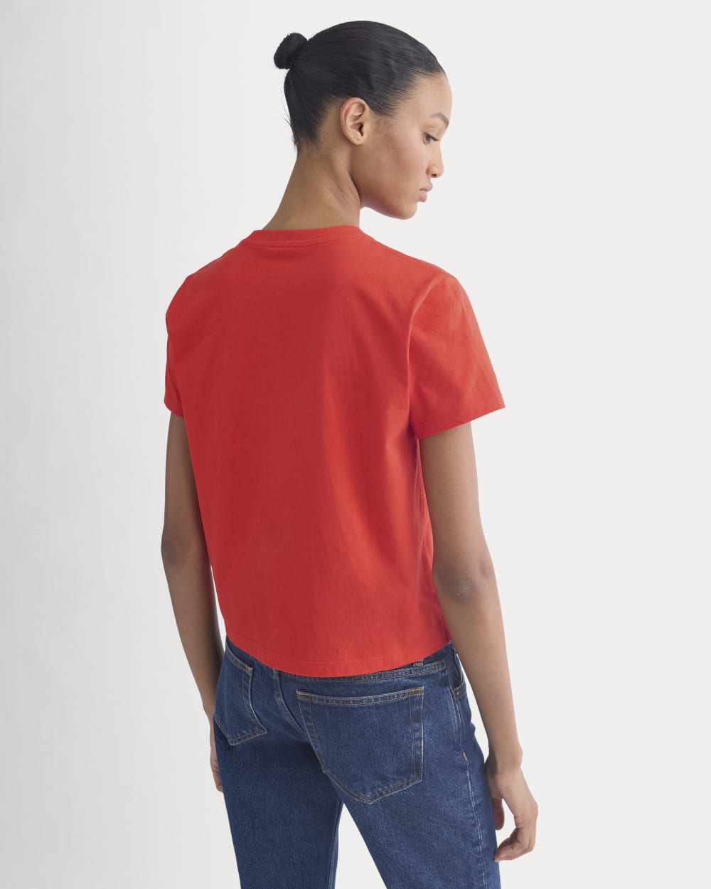 The Box-Cut Tee in Essential Cotton | Fiery Red | Pocket