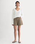 The A-Line Denim Short | Garment-Dyed Chocolate