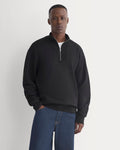 Lightweight Terry Zip Pullover | Black