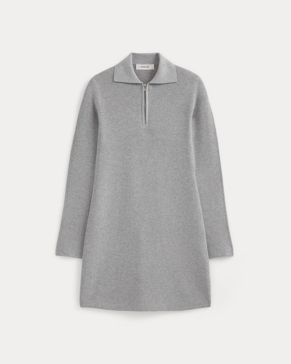 Knit Quarter-Zip Polo Dress | Light Heathered Grey