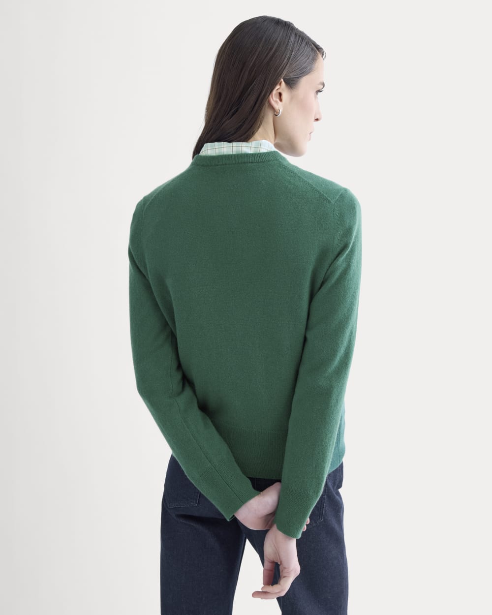 Cashmere Slim Crew Sweater | Hunter Green