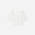 The Eyelet Puff Sleeve Top | White