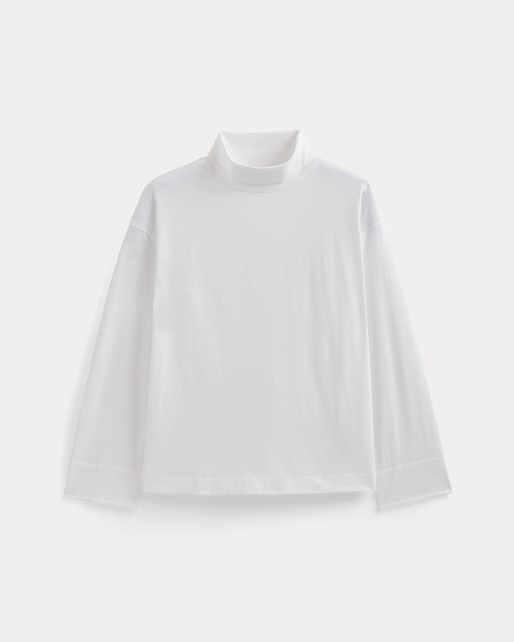 Slouchy Turtleneck In Essential Cotton | White
