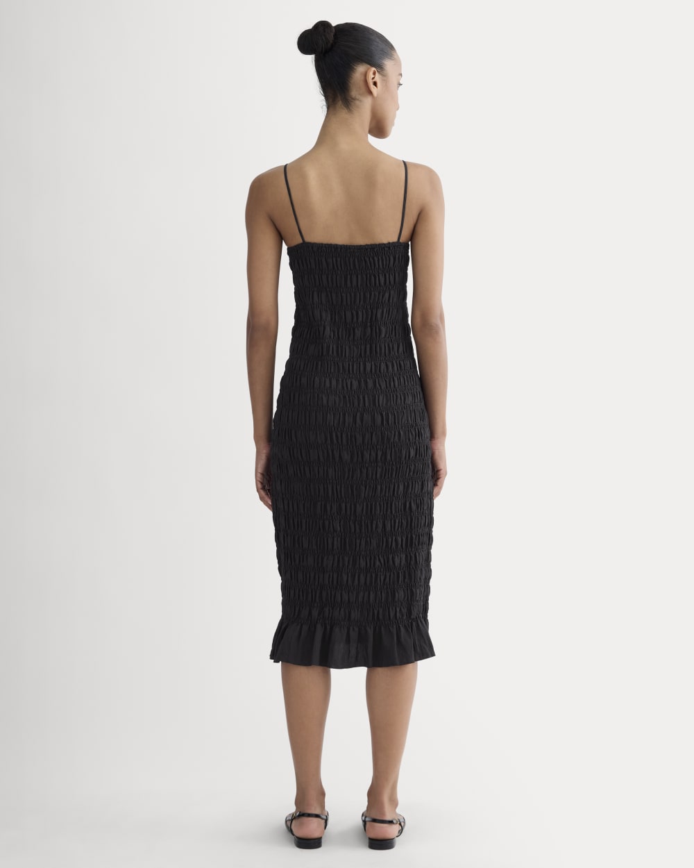 The Smocked Column Dress | Black