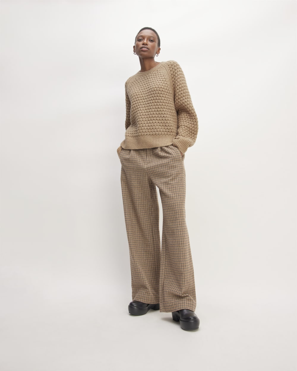 The Cloud Oversized Textured Crew | Tiger's Eye