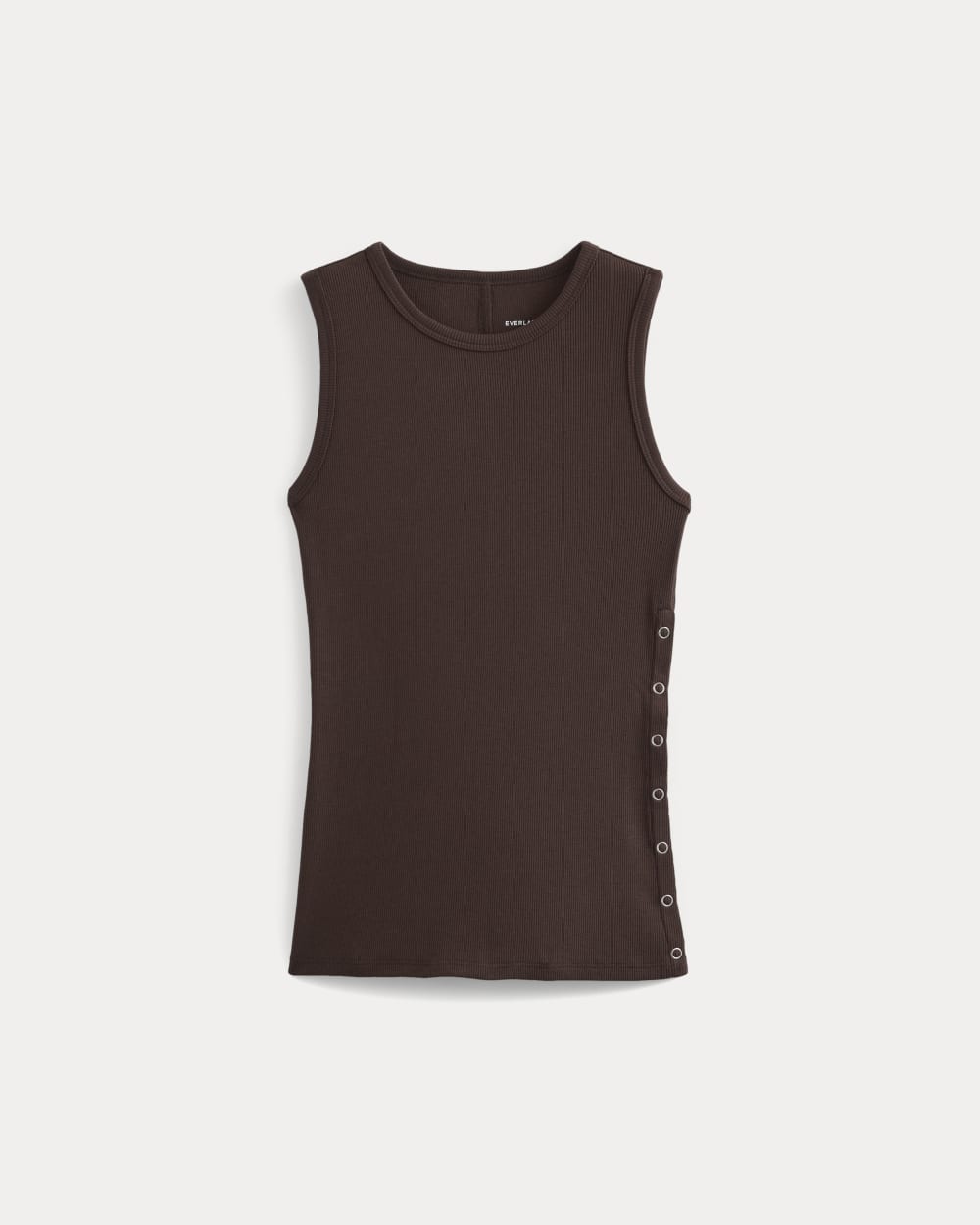 Luxe Rib Side Snap Tank | Coffee Bean