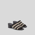 The Glove Mule in ReKnit | Black/ Parchment Stripe