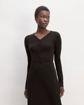 The Ruched V-Neck Tee in Butterluxe | Black