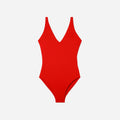 The V-Neck One-Piece | Bright Red