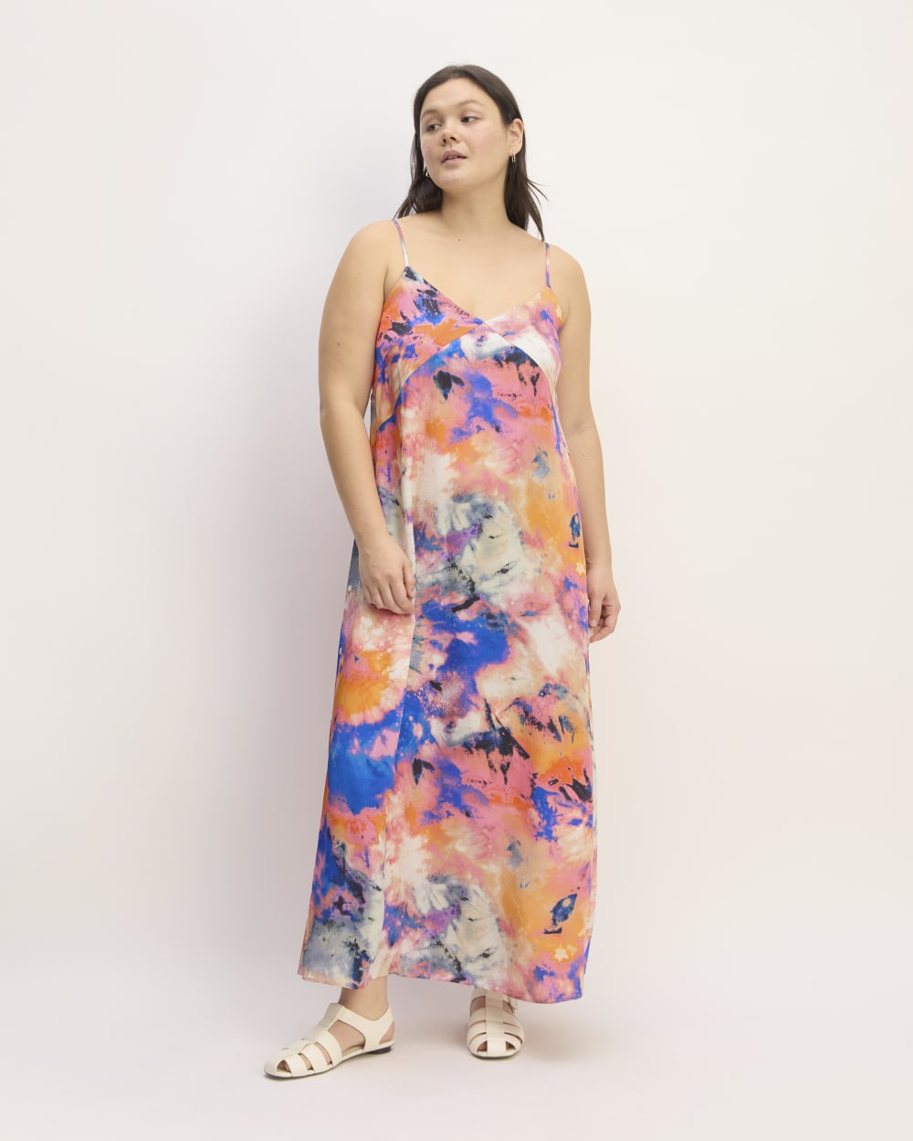 The Everlane x Marques' Almeida Satin Tie-Dye Dress | Multi Tie-Dye