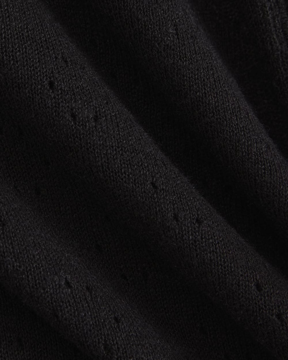 Lace Trim Cardigan in Fine Linen | Black
