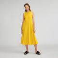 The  Organic Cotton Waffle Tank Dress | High Visibility Yellow