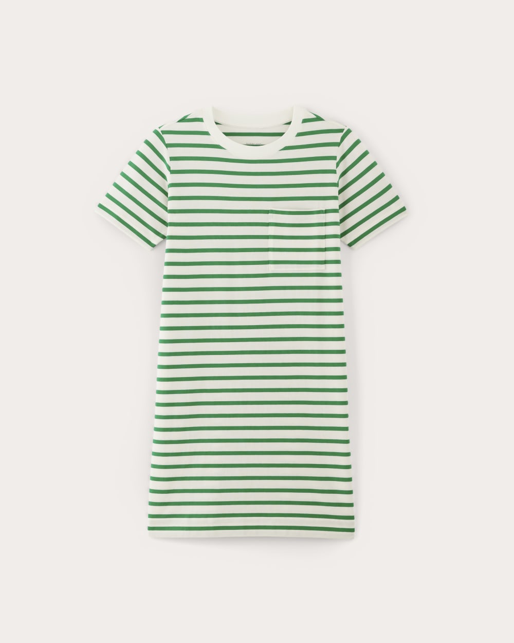 The Organic Cotton Weekend Tee Dress | Bone / Grass Green