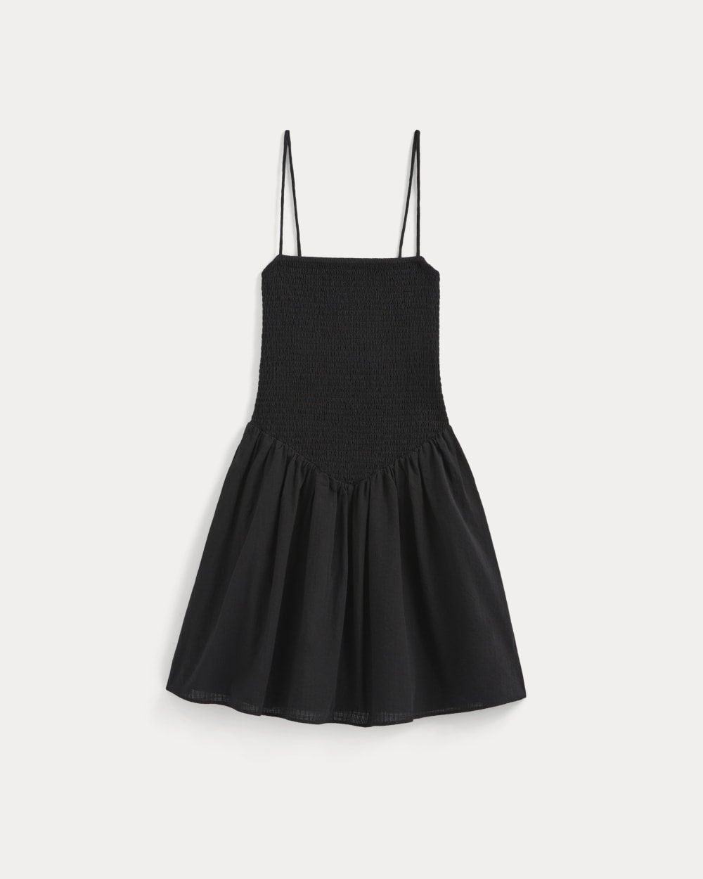 Gauze Smocked Mini Dress | Black