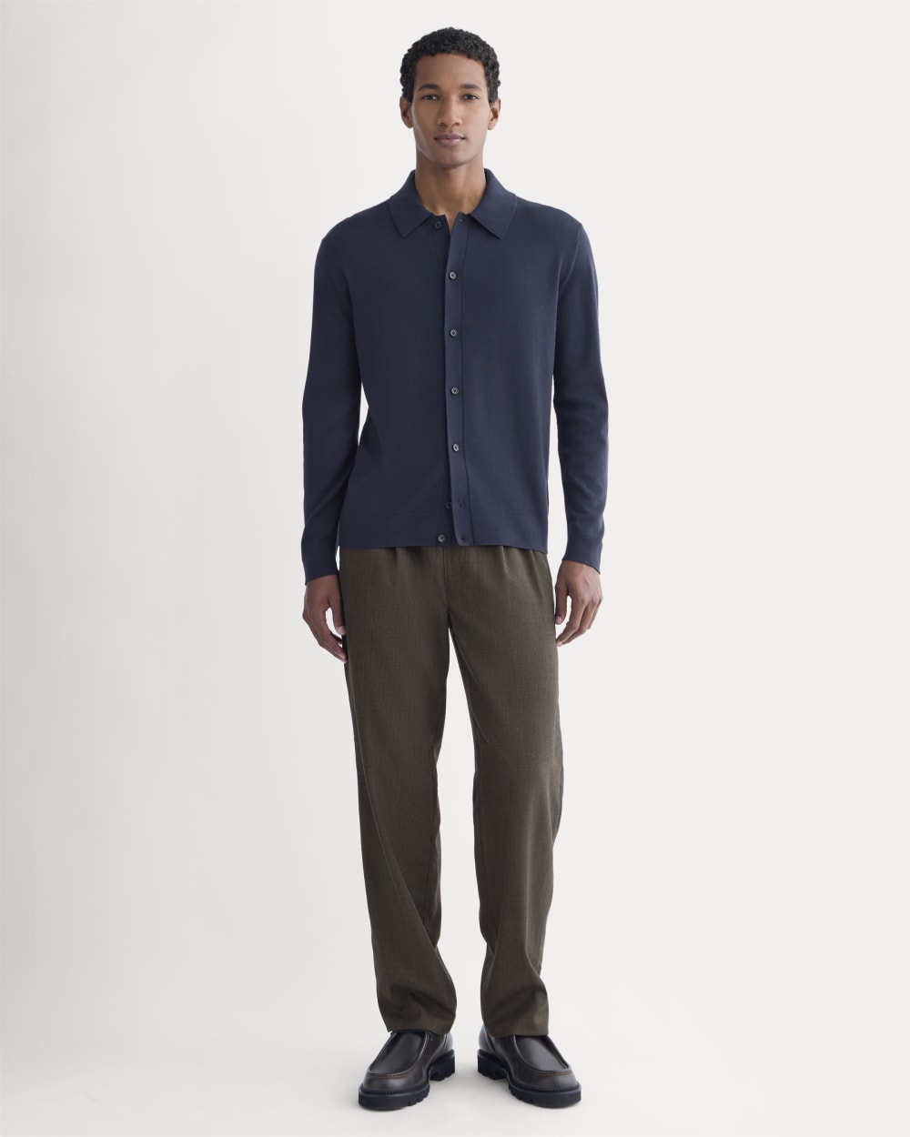 Ultrasoft Button-Down Sweater |  Navy