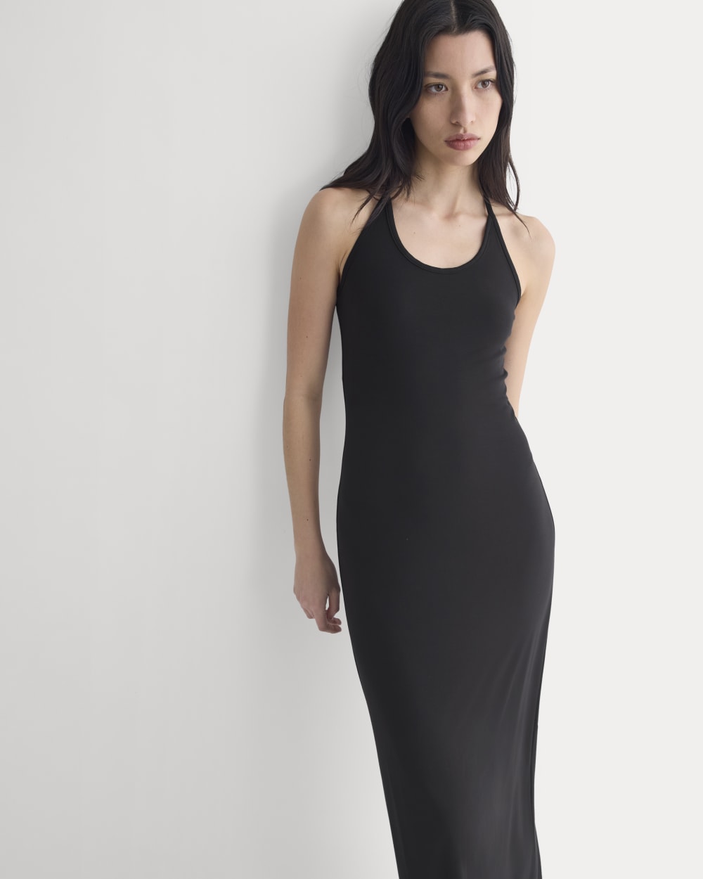 Racerback Maxi Knit Dress | Black