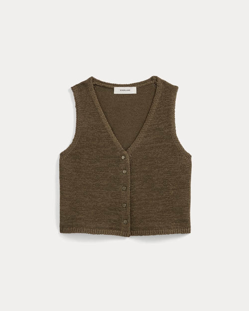Button-Front Tank in Tape Yarn | Beech