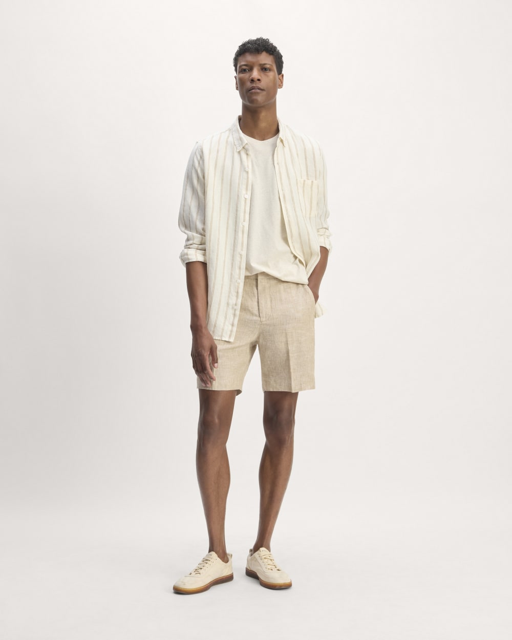 The 7" Linen Trouser Short | Cornstalk Chambray