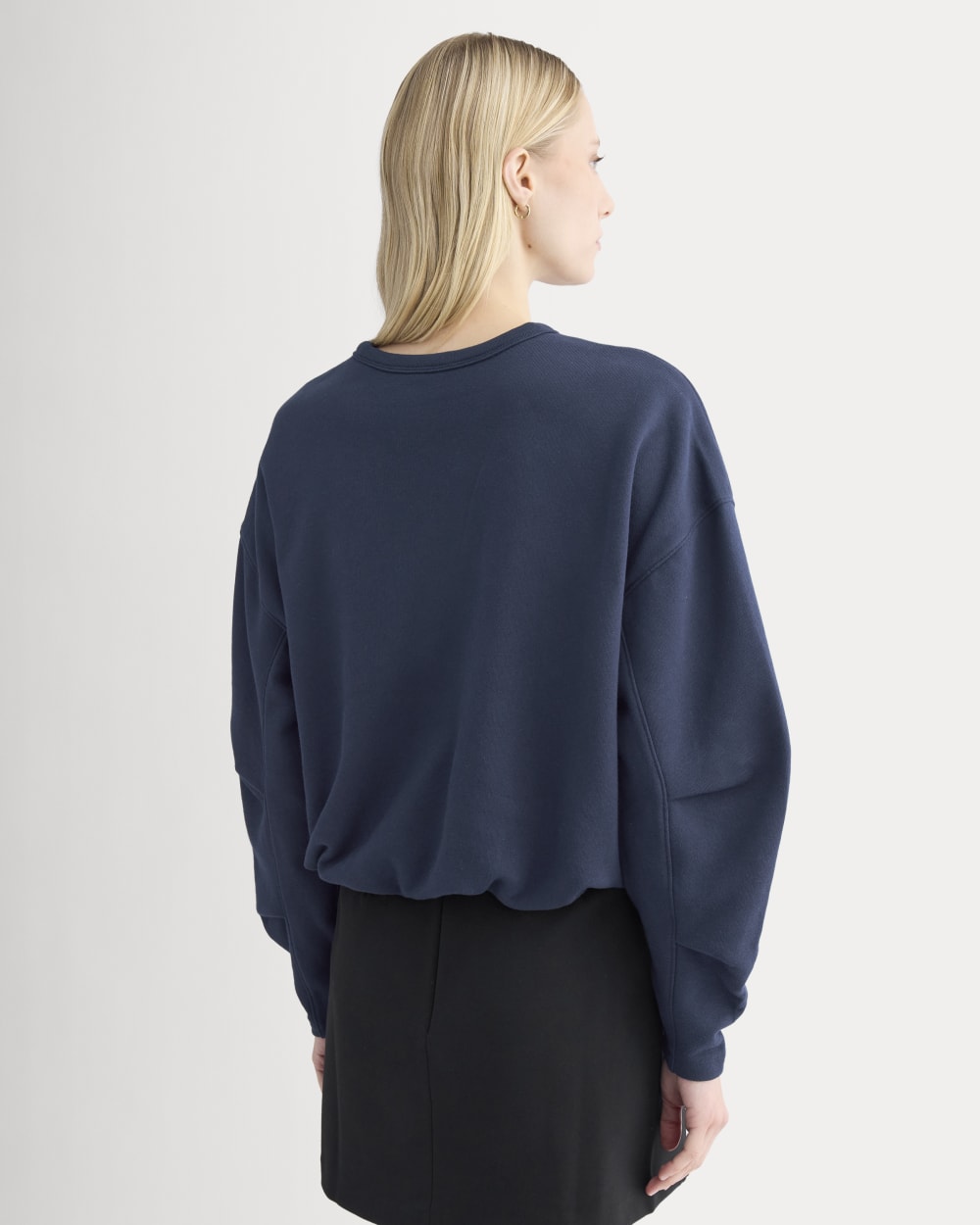 Lightweight Terry Bubble Sweatshirt | Navy