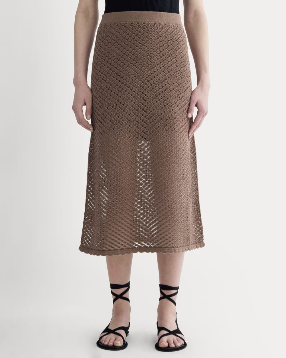 The Lace Knit Skirt | Mocha