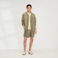 The Linen Easy Short | Seagrass / Kalamata
