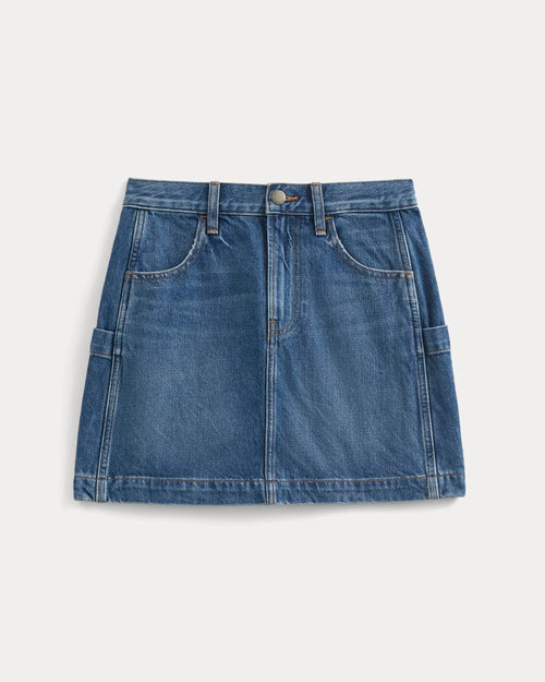 Denim Utility Mini Skirt | Dark Indigo
