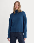 The Boxy Turtleneck in Everyday Cotton | Deep Lazuli Blue