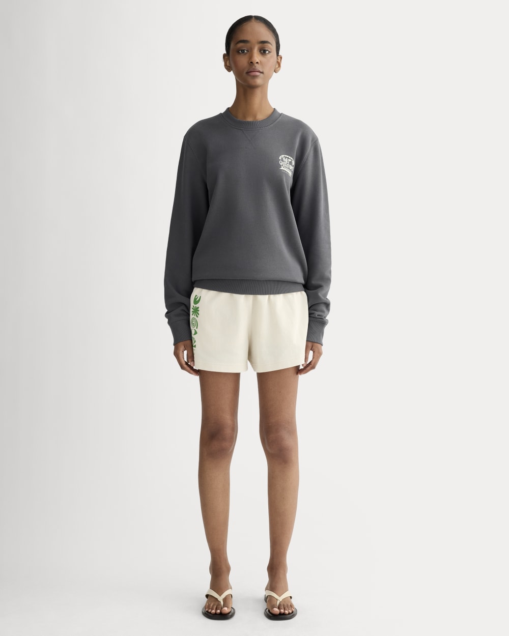 The Everlane x Parks Project French Terry Crew | Forged Iron / Natural